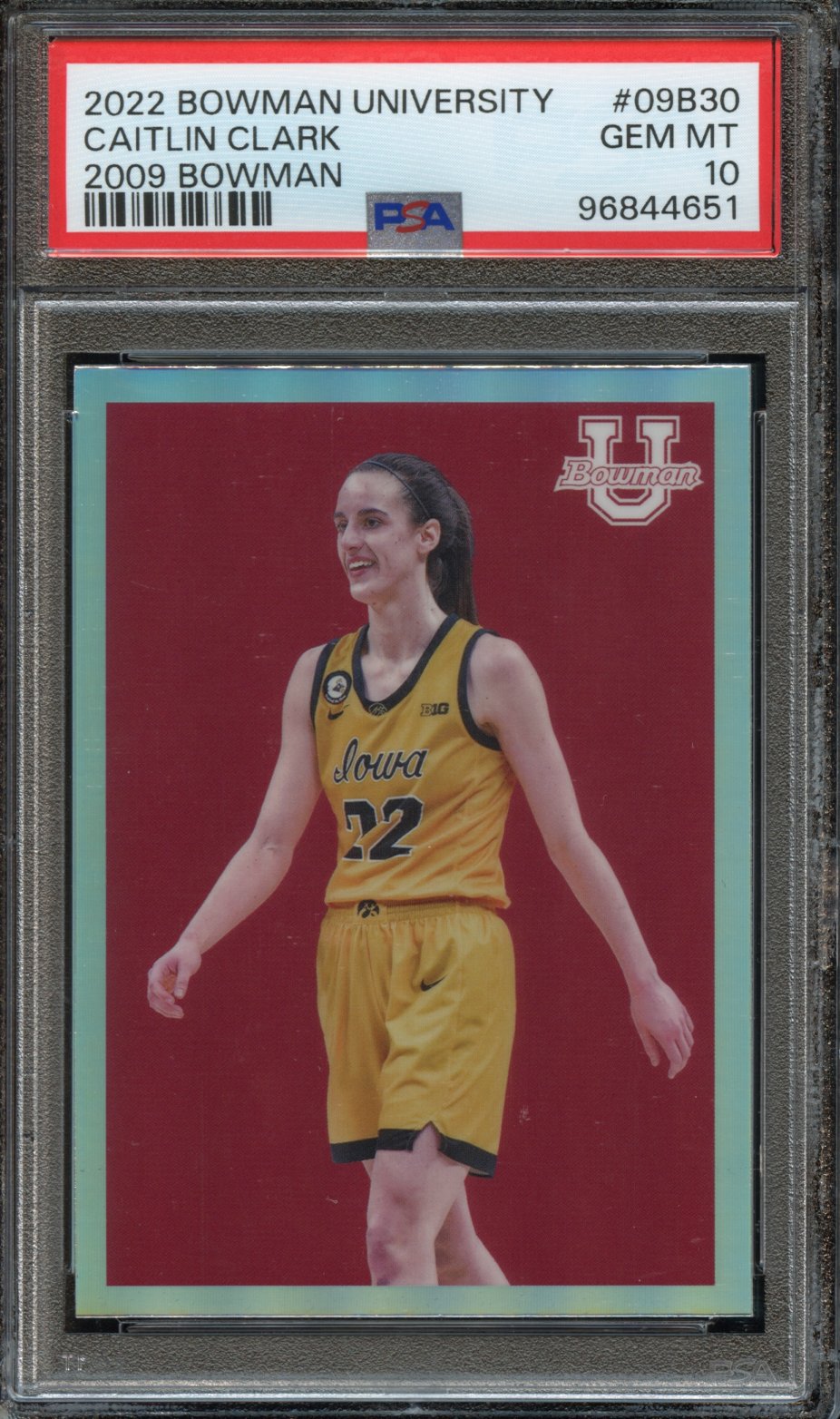 2022 Bowman University Caitlin Clark PSA 10