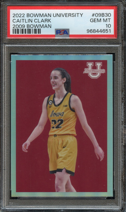 2022 Bowman University Caitlin Clark PSA 10