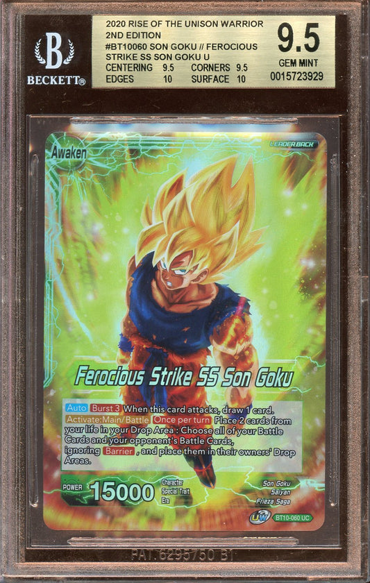 2020 Dragon Ball Ferocious Strike SS Son Goku BGS 9.5