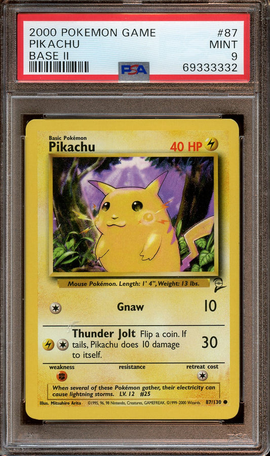 2000 Pikachu base set II PSA 9