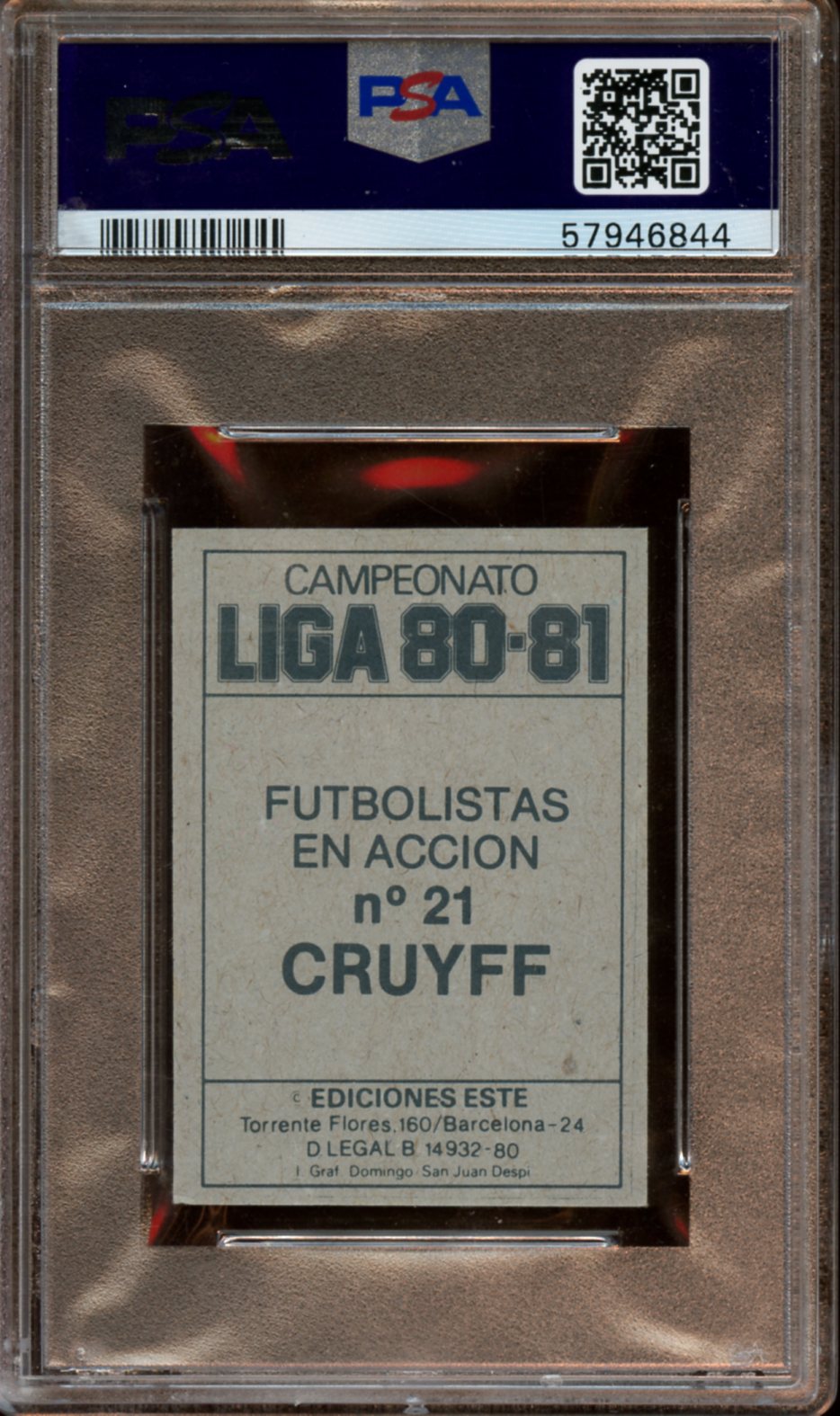 1980 Ediciones Este Johan Cruyff Campeonato liga 80-81 PSA 5