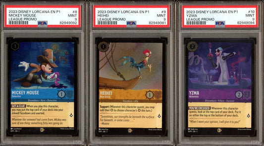 2023 Disney Lorcana EN P1 League Promo Set PSA 9